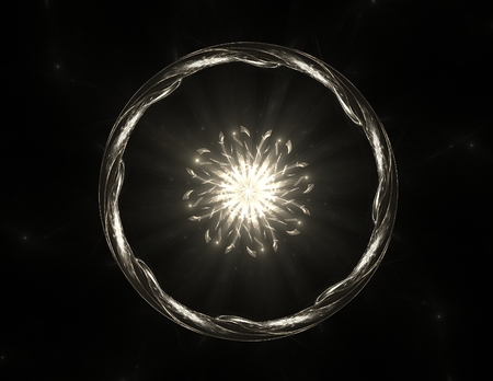 Abstract lens flare space or time travel concept backgroundの写真素材