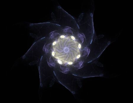 Stained glass flower or butterfly, digital fractal art designの写真素材