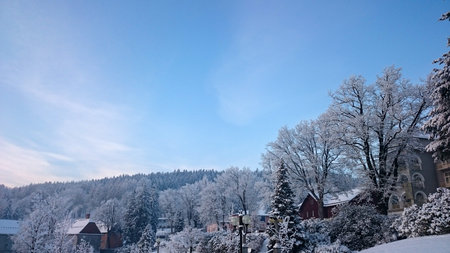 Winter landscape in mountains