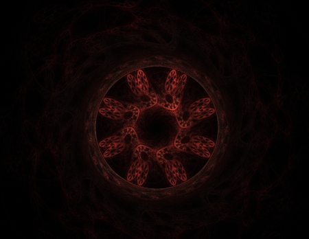 Colorful fractal rings, digital artworkの写真素材