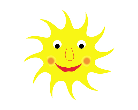 Cute smiling sun isolated on white backgroundのイラスト素材