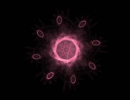 Interplay of abstract fractal forms on the subject of nuclear physics science and graphic design.の写真素材