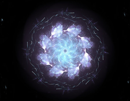 Shiny colorful fractal space, digital artwork for creative graphic design