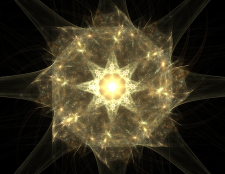 Elementary Particles series. Interplay of abstract fractal forms on the subject of nuclear physics science and graphic design.の写真素材