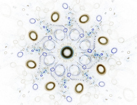 Lacy colorful clockwork pattern. Digital fractal art design.