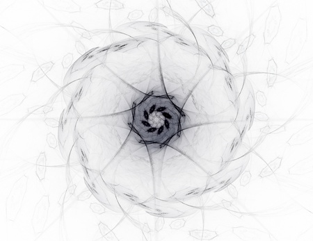 Particles of abstract fractal forms on the subject of nuclearの写真素材