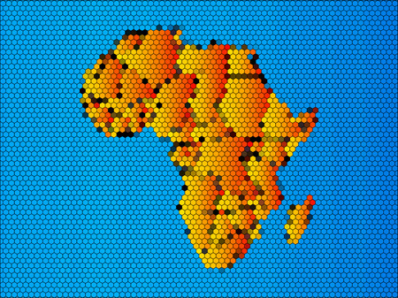 Map of Africa. The African Continent with Separable Bordersのイラスト素材