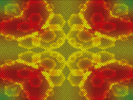 Kaleidoscopic low poly circle style vector mosaic background