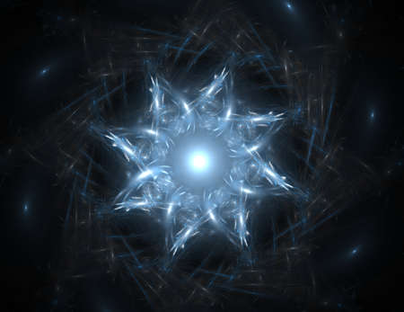 Particles of abstract fractal forms on the subject of nuclear physicsの写真素材