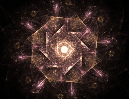 Geometry of Space series. Visually attractive backdrop made of conceptual grids curves and fractal elements suitable as element for layouts on physics mathematics technology science and education.の写真素材