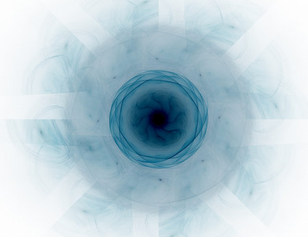Particles of abstract fractal forms on the subject of nuclear physics science and graphic design....