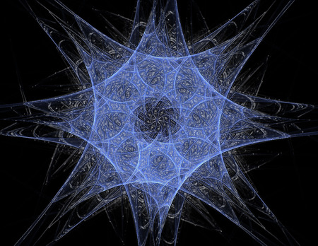 3D rendering visually attractive backdrop made of conceptual grids curves and fractal elementsの写真素材