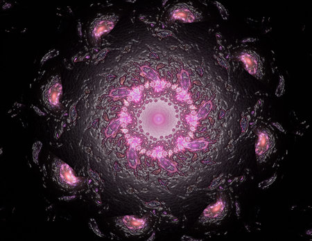 Visually attractive backdrop made of conceptual grids curves and fractal elements