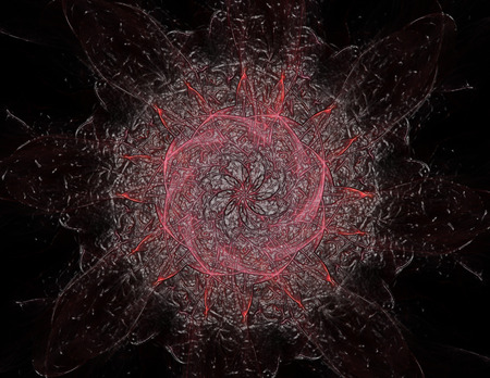 Geometry of Space series. Visually attractive backdrop made of conceptual grids curves and fractal elements suitable as element for layouts on physics mathematics technology science and education.の写真素材