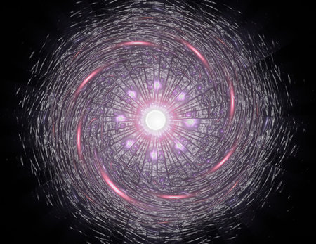 Visually attractive backdrop made of conceptual grids curves and fractal elements