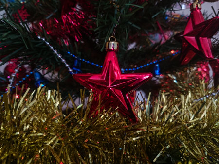 Indoor Christmas tree and New Year decoration.