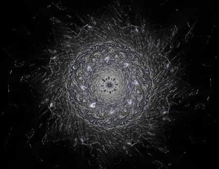 Lacy colorful clockwork pattern. Digital fractal art design.の写真素材