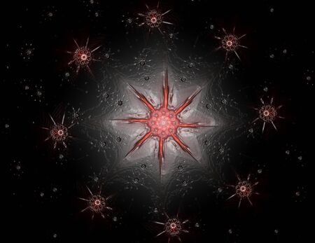 Visually attractive backdrop made of conceptual grids curves and fractal elementsの写真素材