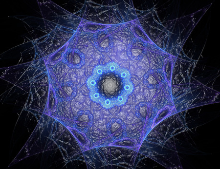 Particles of abstract fractal forms on the subject of nuclear physicsの写真素材