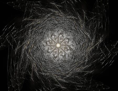 Abstract fractal color background with crossing circles and ovals. Motion illustration.の写真素材