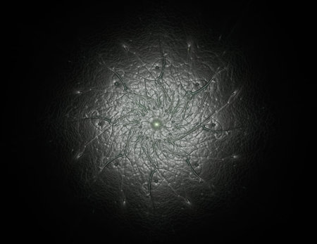 Geometry of Space series. Visually attractive backdrop made of conceptual grids curves and fractal...