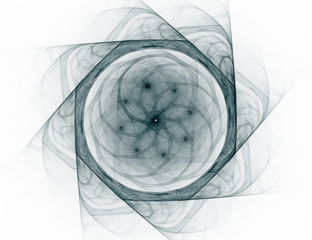 Visually attractive backdrop made of conceptual grids curves and fractal elements
