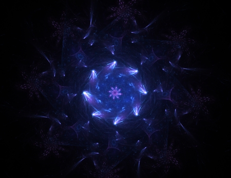 Geometry of Space series. Visually attractive backdrop made of conceptual grids curves and fractal elements suitable as element for layouts on physics mathematics technology science and education.の写真素材