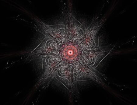 Geometry of Space series. Visually attractive backdrop made of conceptual grids curves and fractal elements suitable as element for layouts on physics mathematics technology science and education.の写真素材