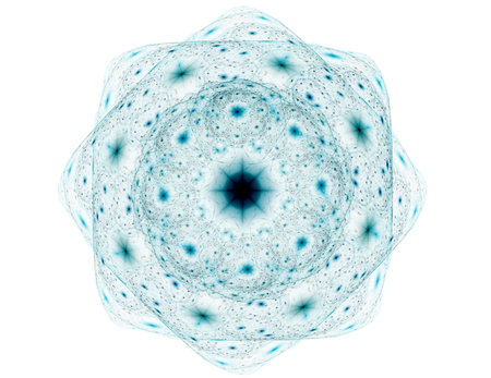 Visually attractive backdrop made of conceptual grids curves and fractal elements