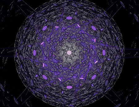 Visually attractive backdrop made of conceptual grids curves and fractal elements