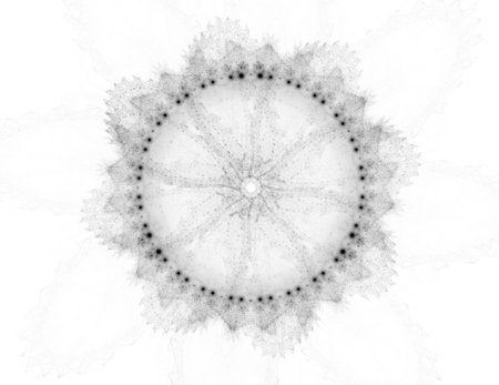 Visually attractive backdrop made of conceptual grids curves and fractal elements