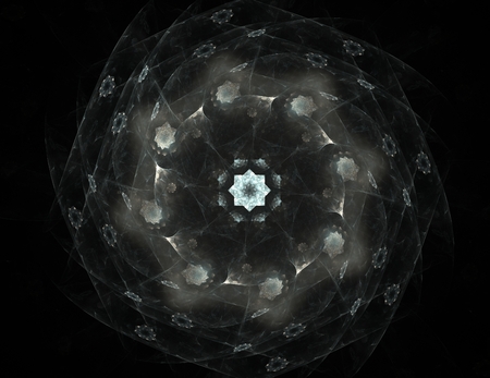 Geometry of Space series. Visually attractive backdrop made of conceptual grids curves and fractal elements suitable as element for layouts on physics mathematics technology science and education.の写真素材