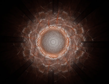 Geometry of Space series. Visually attractive backdrop made of conceptual grids curves and fractal...