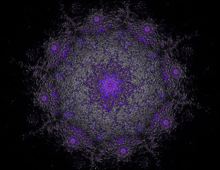 Lacy colorful clockwork pattern. Digital fractal art design.
