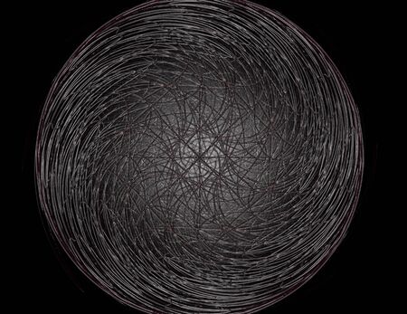 Particles of abstract fractal forms on the subject of nuclear physicsの写真素材