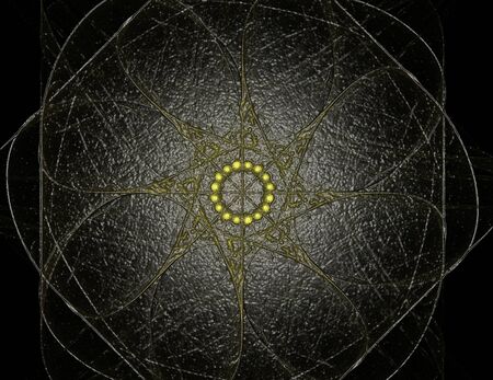 Visually attractive backdrop made of conceptual grids curves and fractal elementsの写真素材