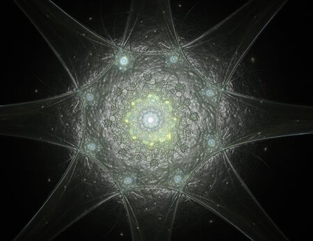 Lacy colorful clockwork pattern. Digital fractal art design.の写真素材