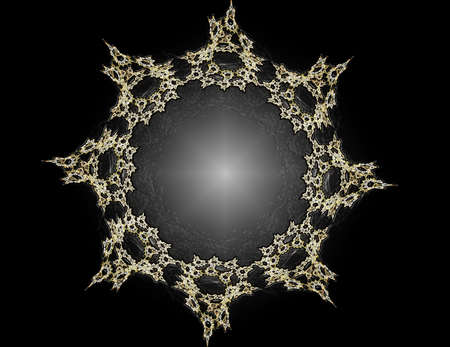 Abstract fractal red background with crossing circles and ovals. Disco lights. Motion illustration.の写真素材