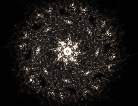 Abstract fractal background with crossing circles and ovals. Disco lights. Motion illustration.の写真素材
