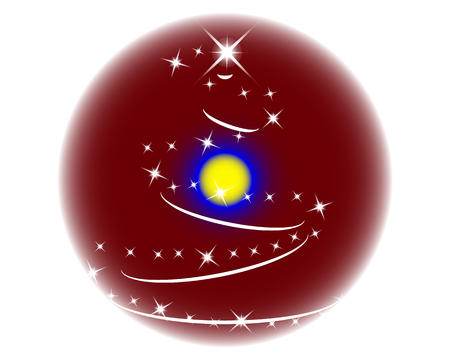 Close-up green eye looking up to luminary christmas treeのイラスト素材