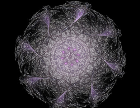Abstract fractal color background with crossing circles and oval. Motion illustration.