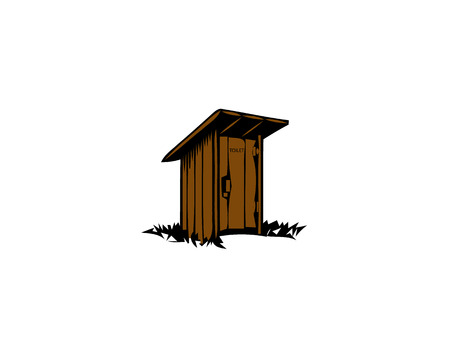 Rustic wooden toilet. Old traditional wc.のイラスト素材