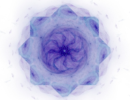 An abstract computer generated modern fractal design on white background. Abstract fractal color texture. Digital art. Abstract Form & Colors. Abstract fractal element pattern for your design. Bright marine flower star. Beautiful abstract fractal flowerの写真素材