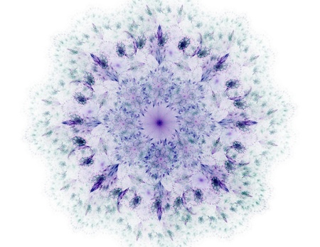 An abstract computer generated modern fractal design on white background. Abstract fractal color texture. Digital art. Abstract Form & Colors. Abstract fractal element pattern for your design. Bright marine flower star. Beautiful abstract fractal flowerの写真素材