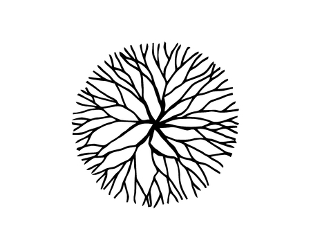 Tree rings saw cut tree trunk background. Vector illustration.のイラスト素材