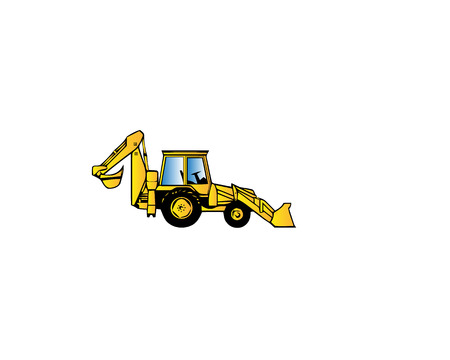 Digging machinery line icon, vector illustration. Digging machinery linear concept sign.のイラスト素材