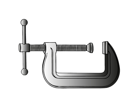 Vise tool icon in outline style isolated on white background vector illustrationのイラスト素材