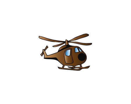 Children toys, air vehicles. Flying helicopter, for transportation. Air passenger helicopter. Transport for flight in air. Logistics, delivery services. Kid colorful cartoon toys. Vector illustration.のイラスト素材