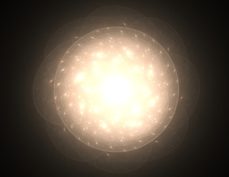 An abstract computer generated modern fractal design on dark background.の写真素材