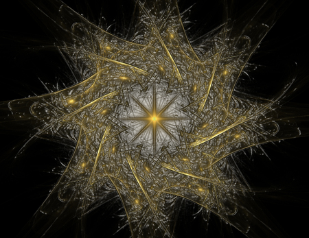 An abstract computer generated modern fractal design on dark background. Abstract fractal color texture. Digital art. Abstract Form & Colors. Abstract fractal element pattern for your design. Soft color triangle spiral with dynamic shapeの写真素材